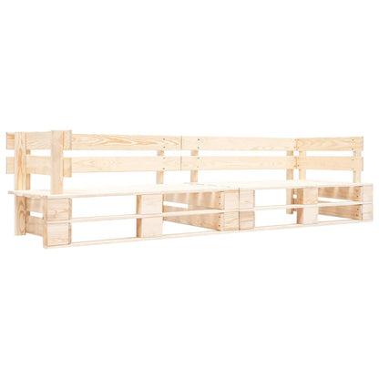 Set Divani Giardino Pallet 2pz con Cuscini Sabbia Legno di Pino