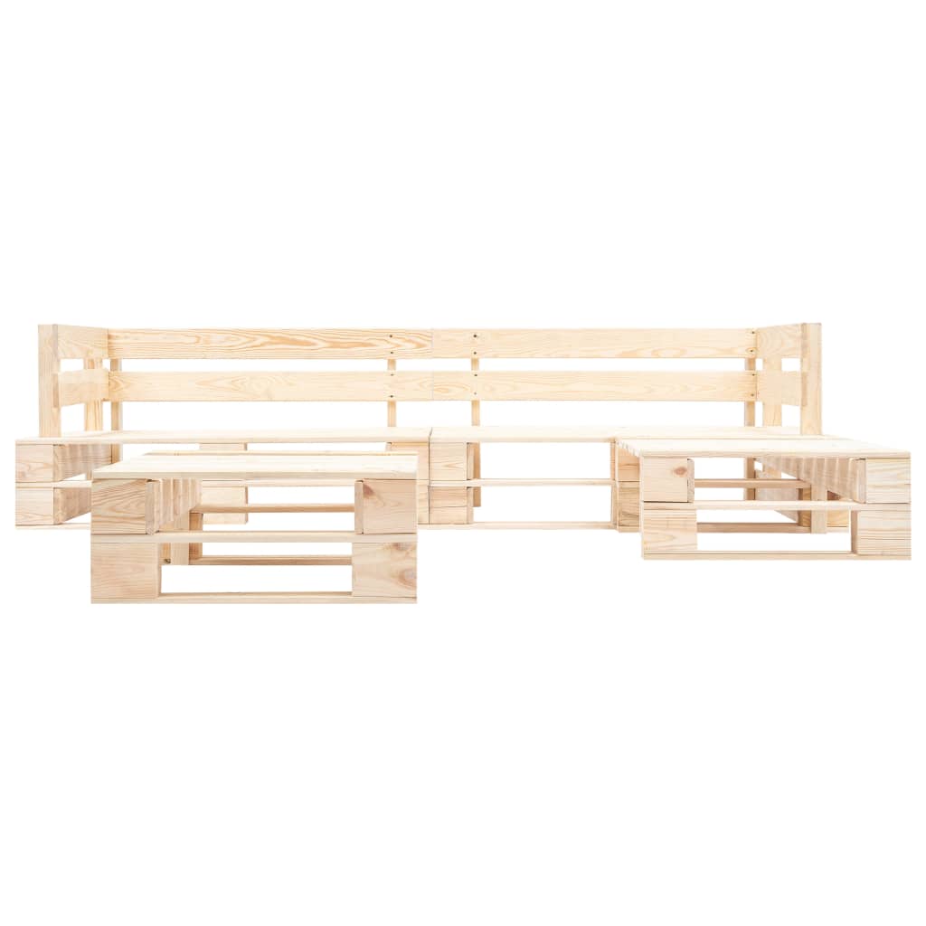 Divani da Giardino su Pallet 4 pz Cuscini Grigi in Legno