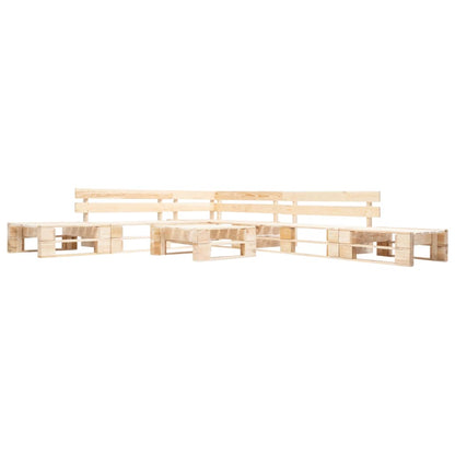 Set Divani da Giardino con Pallet 6 pz Naturale in Legno
