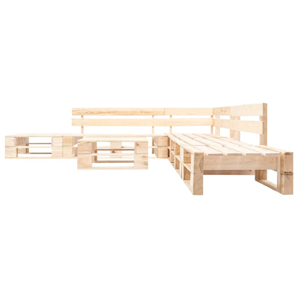 Set Divani da Giardino con Pallet 6 pz Naturale in Legno