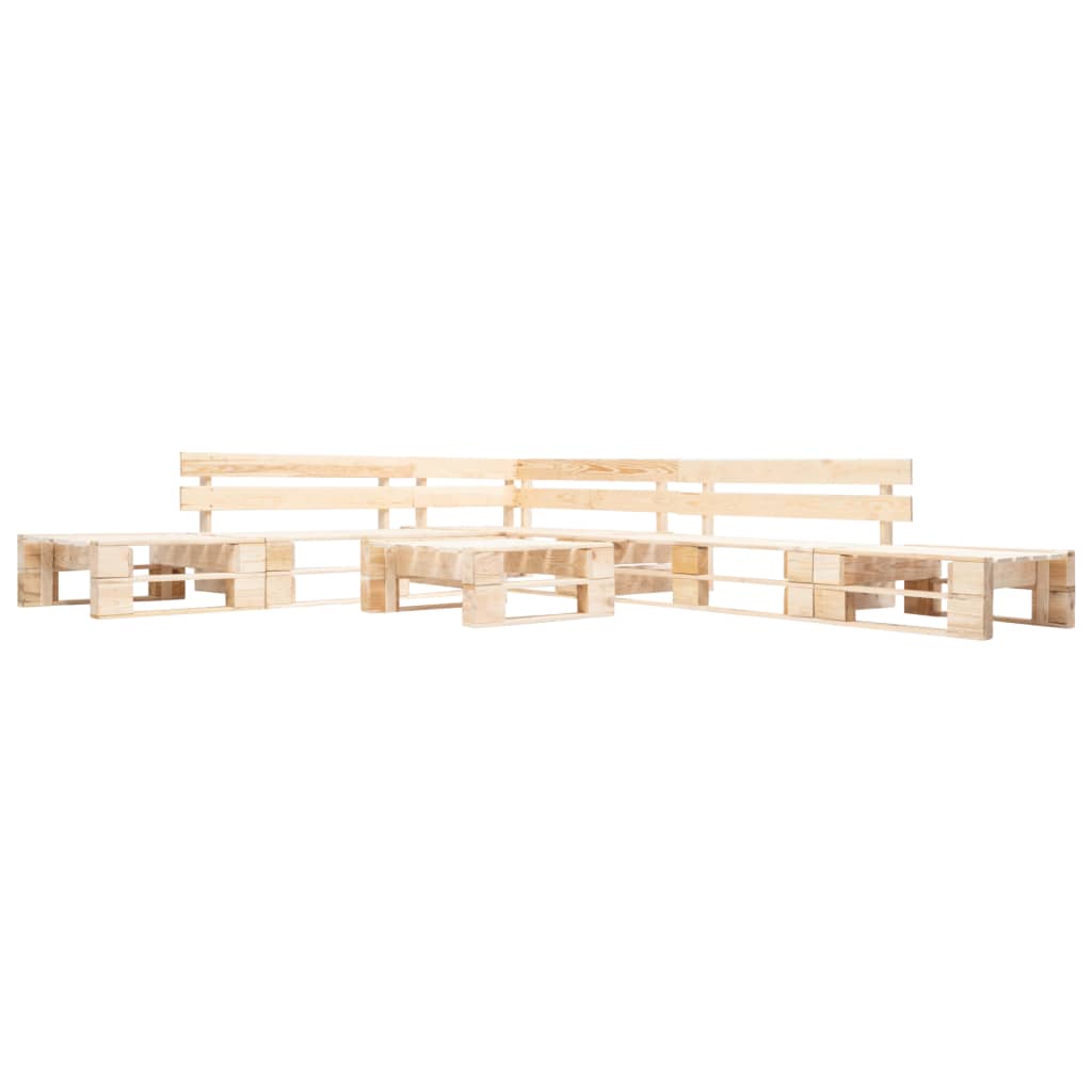 Set Divani da Giardino Pallet 6 pz con Cuscini Rossi in Legno