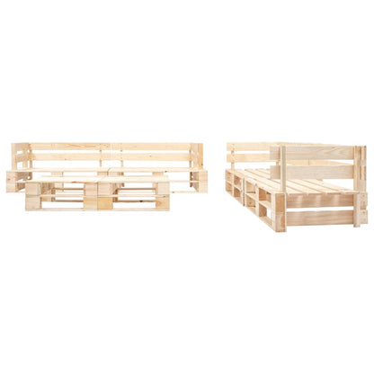 Set Divani da Giardino Pallet 6 pz con Cuscini Grigi in Legno