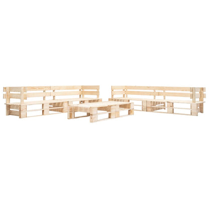 Set Divani da Giardino Pallet 6 pz con Cuscini Rossi in Legno
