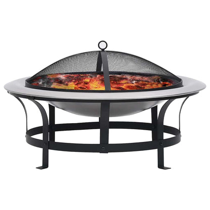 Braciere da Giardino con Griglia in Acciaio Inox 76 cm