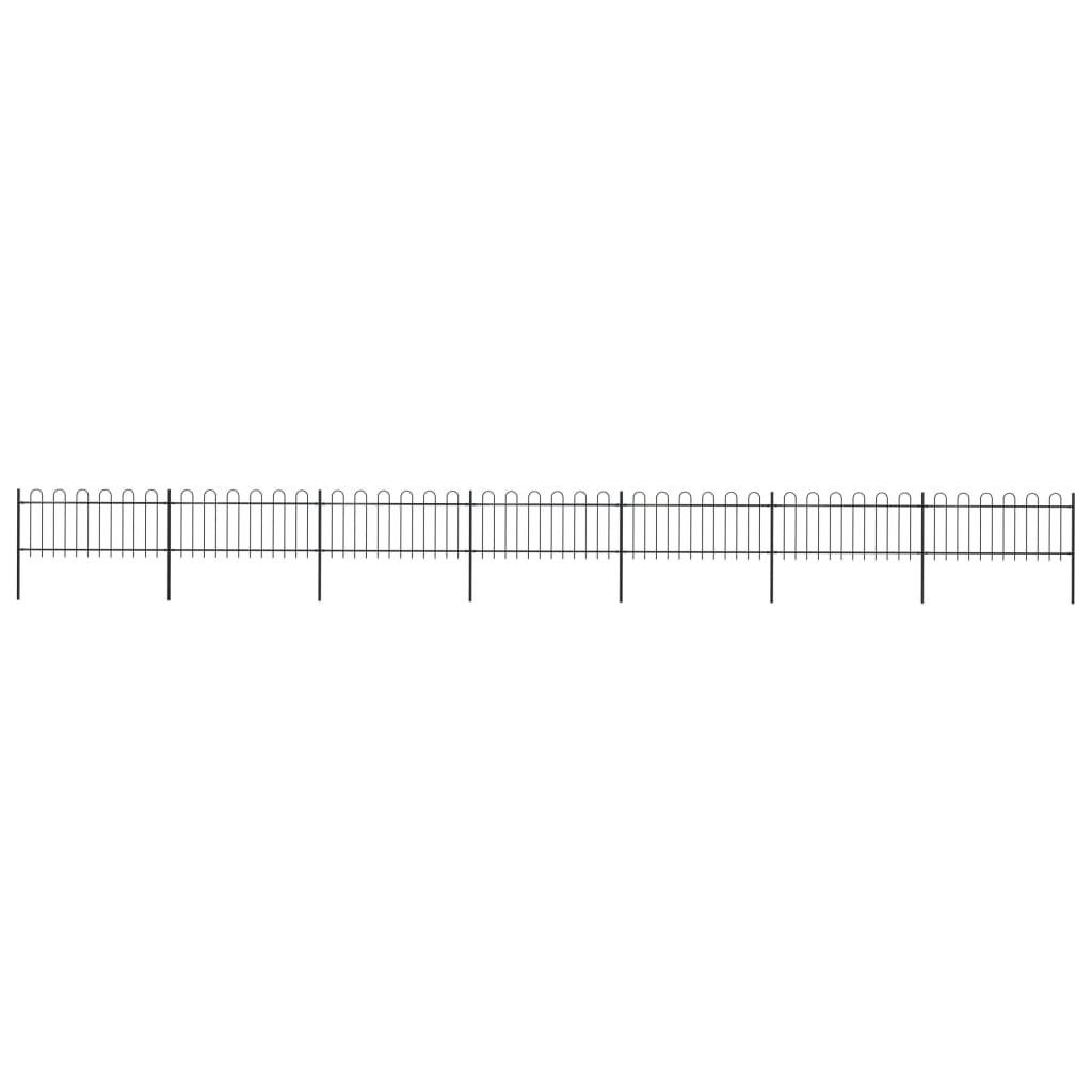 Recinzione Giardino con Punta a Lancia Acciaio 11,9x0,8 m Nera