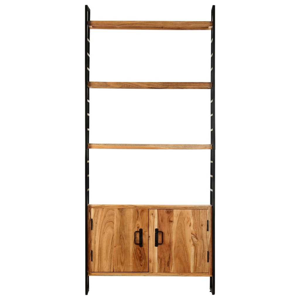 Libreria a 4 Livelli 80x30x180 cm in Legno Massello di Acacia