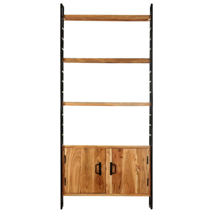Libreria a 4 Livelli 80x30x180 cm in Legno Massello di Acacia