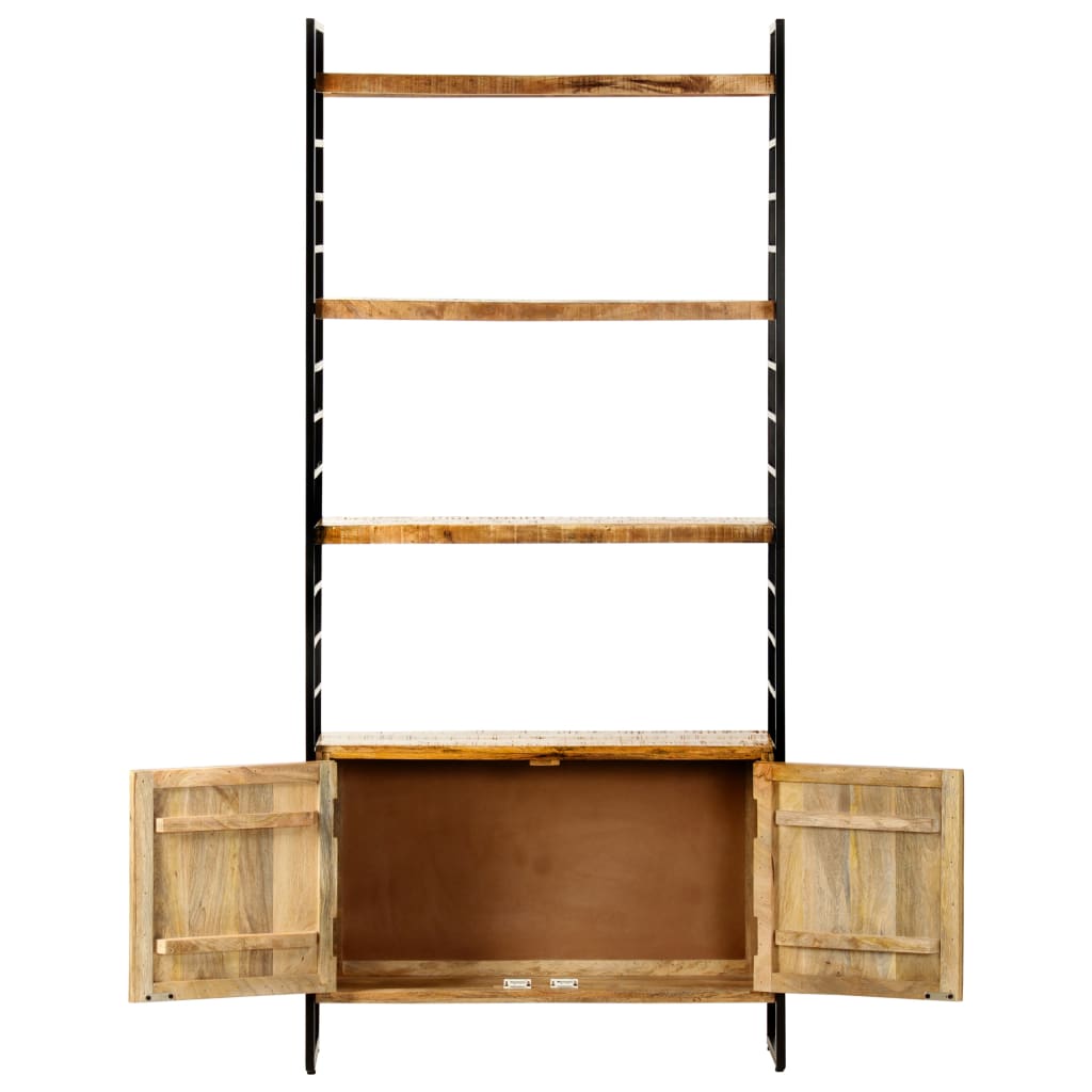 Libreria a 4 Livelli 80x30x180 cm in Legno di Mango Grezzo