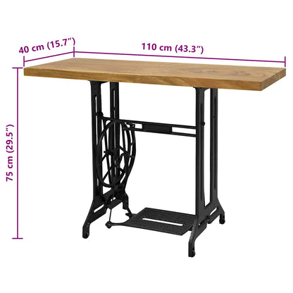 Tavolo Consolle Stile Macchina da Cucire 110x40x75 cm