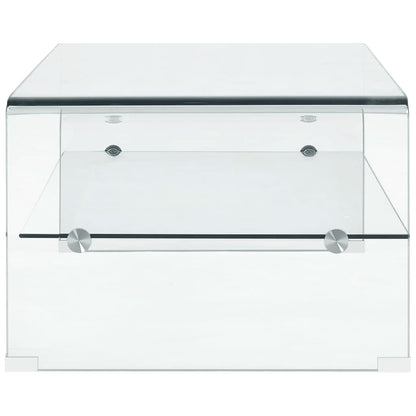 Tavolino da Salotto Trasparente 98x45x31 cm in Vetro Temperato