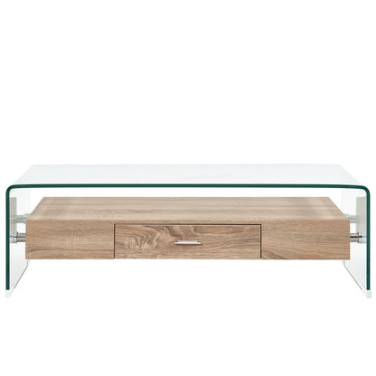Tavolino da Salotto Trasparente 98x45x31 cm in Vetro Temperato