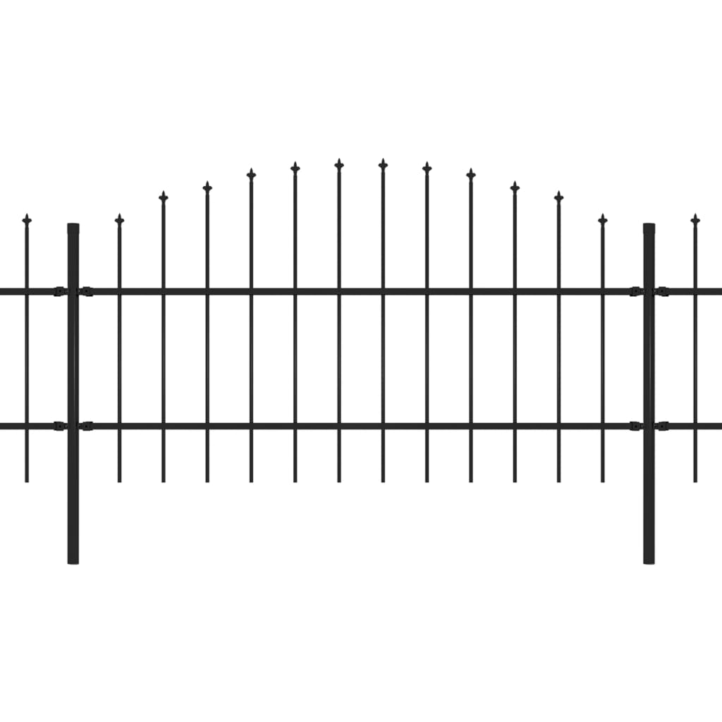 Recinzione Giardino Punta Lancia (0,75-1)x17m Acciaio Nera