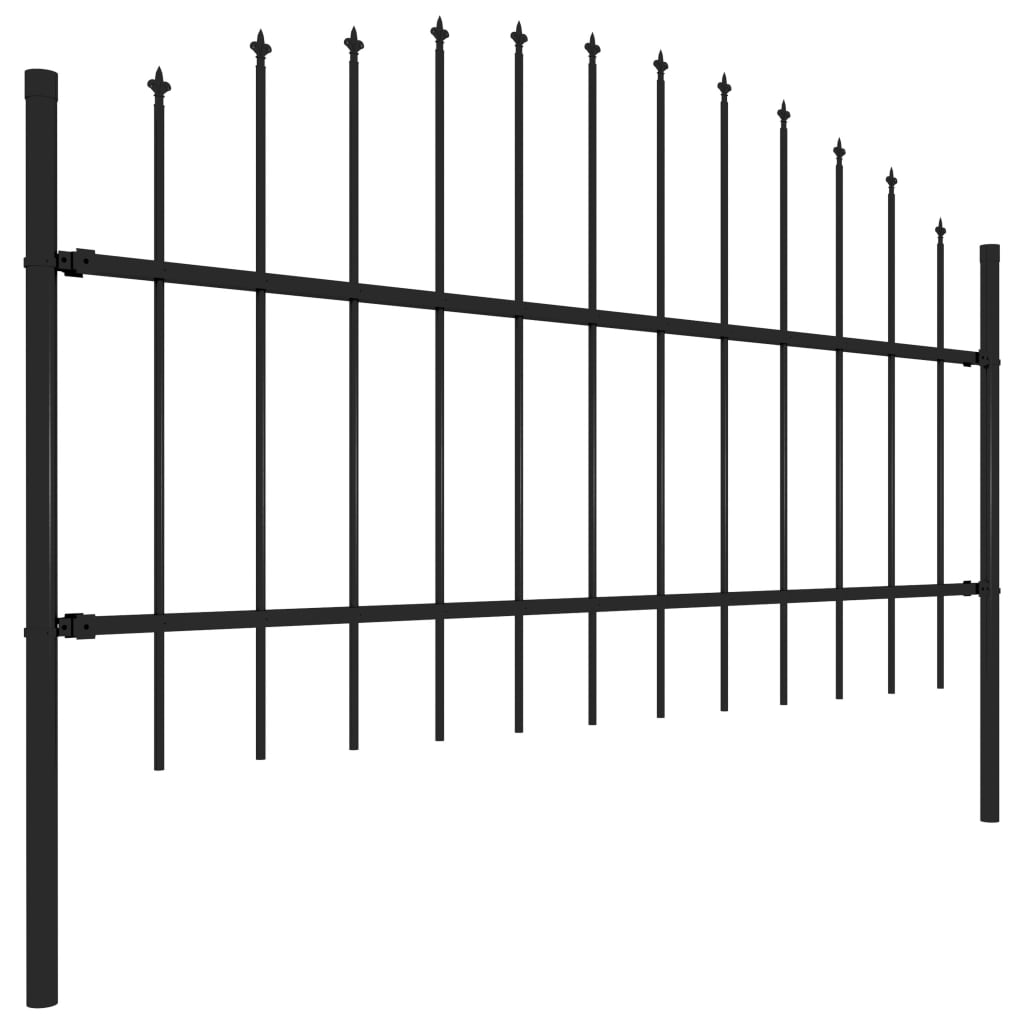 Recinzione Giardino Punta Lancia (0,75-1)x17m Acciaio Nera