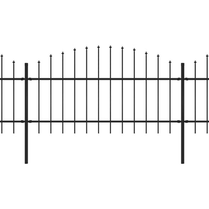 Recinzione Giardino Punta a Lancia (1-1,25)x3,4m Acciaio Nero