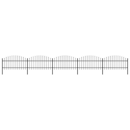 Recinzione Giardino Punta a Lancia (1-1,25)x8,5m Acciaio Nera