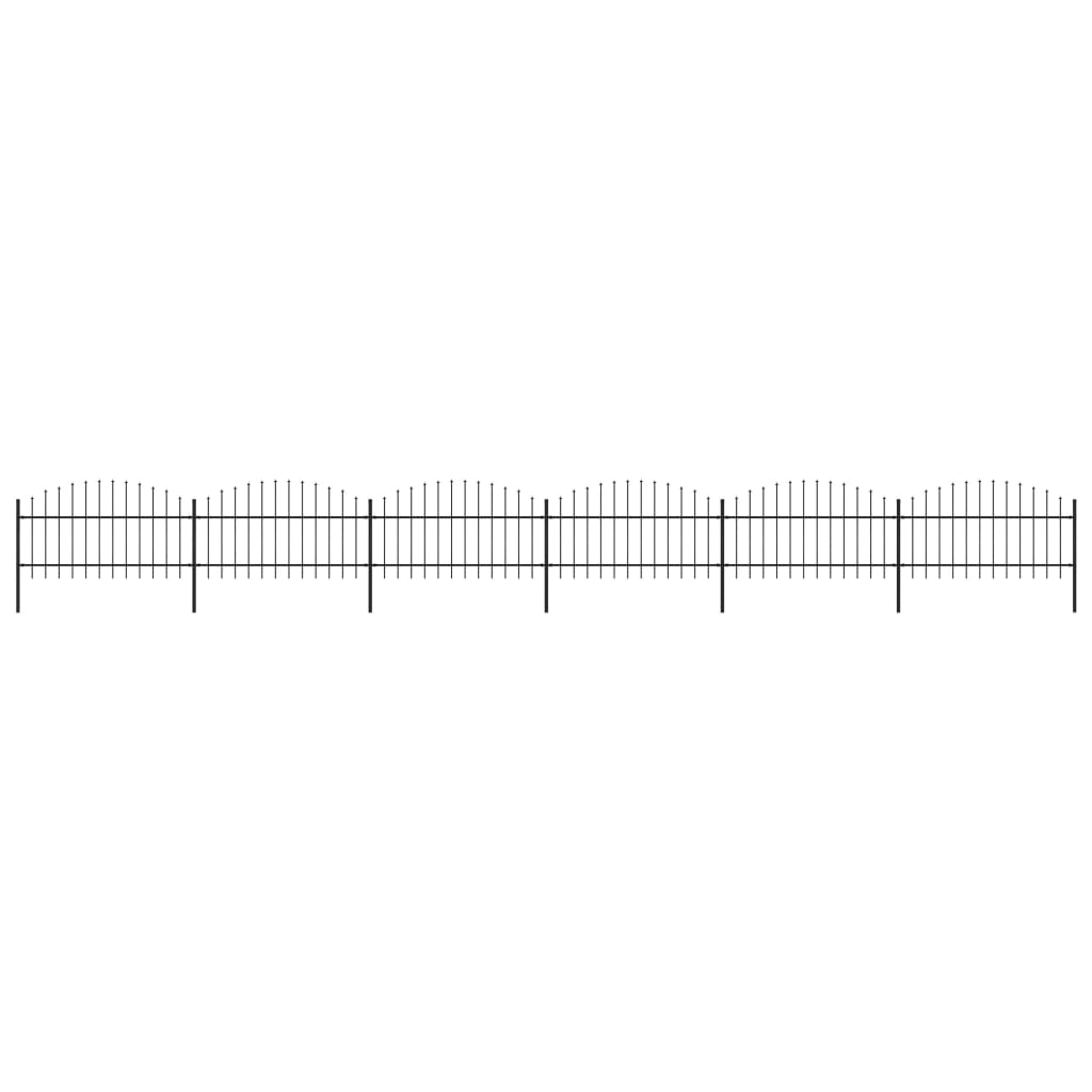 Recinzione Giardino Punta Lancia (1-1,25)x10,2m Acciaio Nera