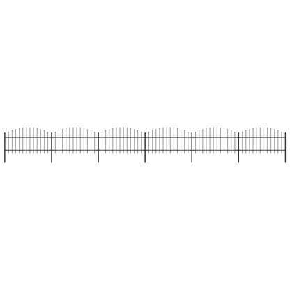 Recinzione Giardino Punta Lancia (1-1,25)x10,2m Acciaio Nera