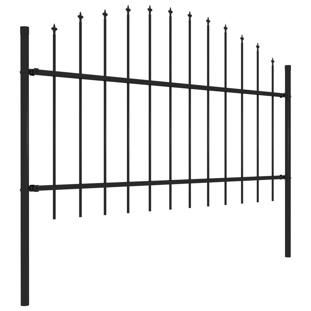 Recinzione Giardino Punta Lancia (1-1,25)x10,2m Acciaio Nera