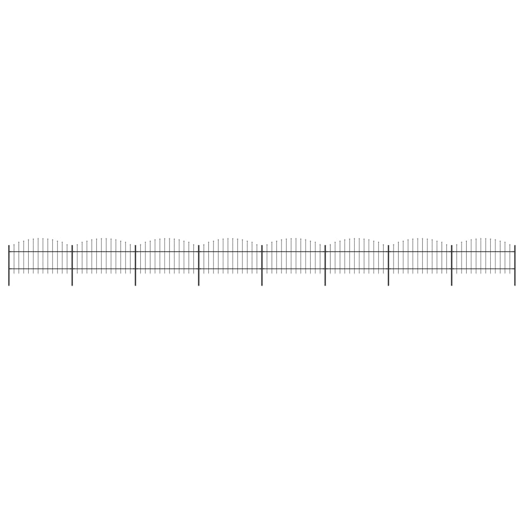 Recinzione Giardino Punta a Lancia(1-1,25)x13,6m Acciaio Nero
