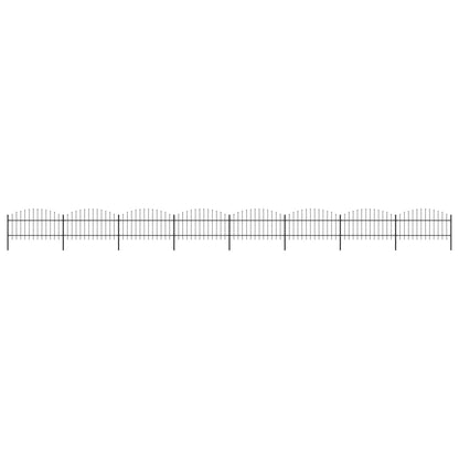 Recinzione Giardino Punta a Lancia(1-1,25)x13,6m Acciaio Nero