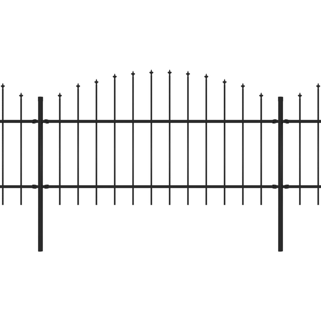 Recinzione Giardino Punta a Lancia(1-1,25)x13,6m Acciaio Nero