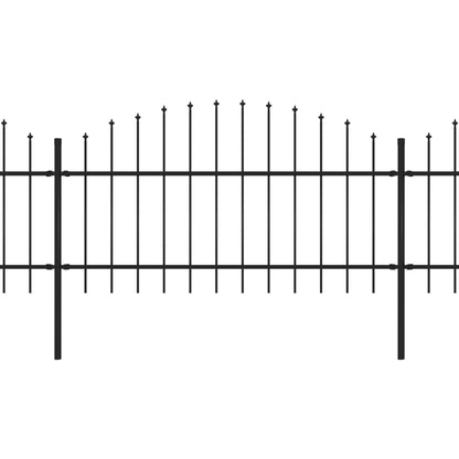 Recinzione Giardino Punta a Lancia(1-1,25)x13,6m Acciaio Nero