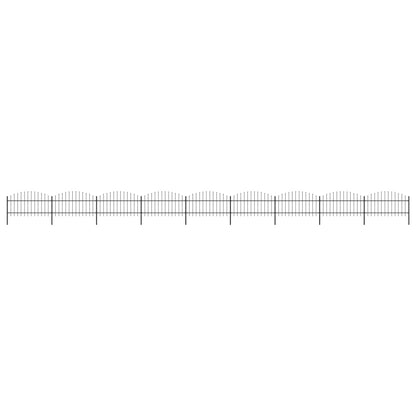 Recinzione Giardino Punta a Lancia (1-1,25)x15,3cm Acciaio Nero