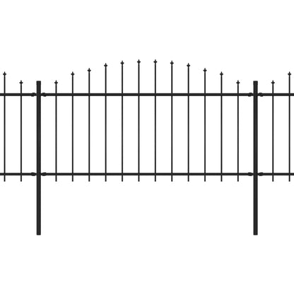 Recinzione Giardino Punta a Lancia (1,25-1,5)x3,4m Acciaio Nero