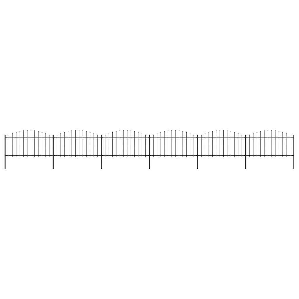 Recinzione Giardino Punta Lancia (1,25-1,5)x10,2m Acciaio Nera