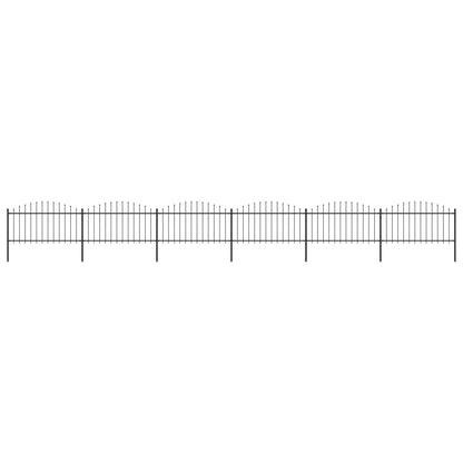Recinzione Giardino Punta Lancia (1,25-1,5)x10,2m Acciaio Nera