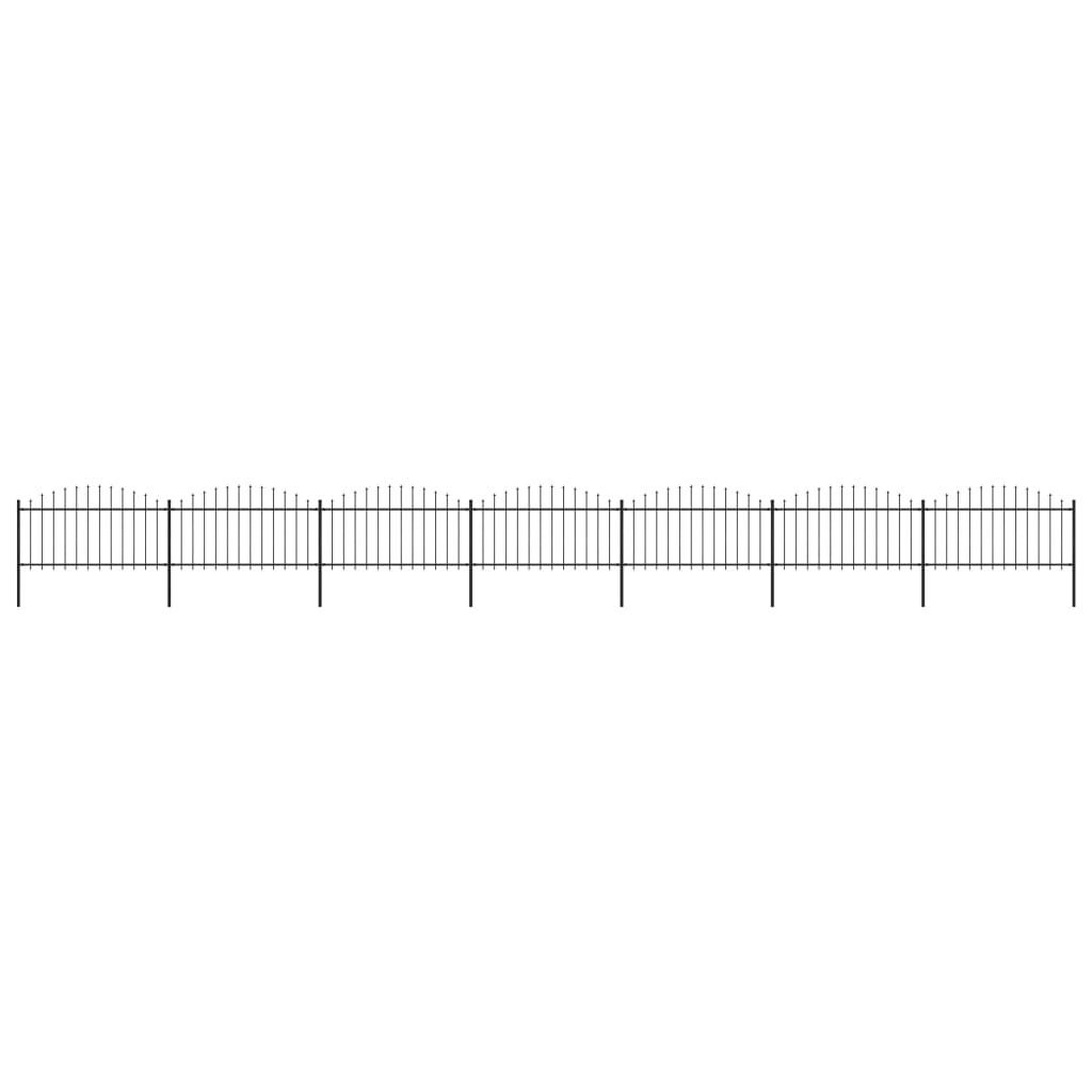 Recinzione Giardino Punta Lancia (1,25-1,5)x11,9m Acciaio Nera