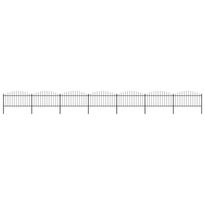 Recinzione Giardino Punta Lancia (1,25-1,5)x11,9m Acciaio Nera