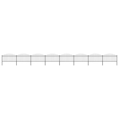 Recinzione Giardino Punta a Lancia(1,25-1,5)x13,6m Acciaio Nero
