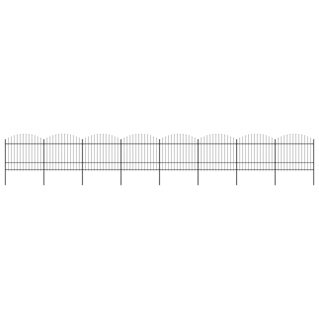 Recinzione Giardino Punta Lancia (1,5-1,75)x13,6m Acciaio Nero