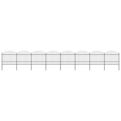 Recinzione Giardino Punta Lancia (1,5-1,75)x13,6m Acciaio Nero