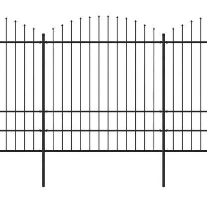 Recinzione Giardino Punta a Lancia (1,75-2)x11,9m Acciaio Nera