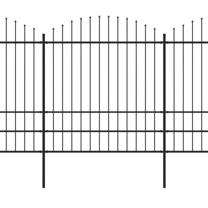 Recinzione Giardino Punta a Lancia (1,75-2)x13,6m Acciaio Nera