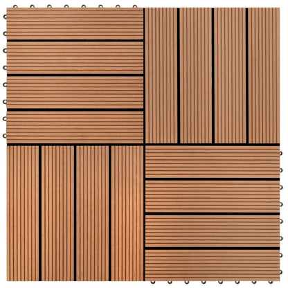 Piastrelle per Decking 22 pz 30x30cm 2mq in WPC Marrone