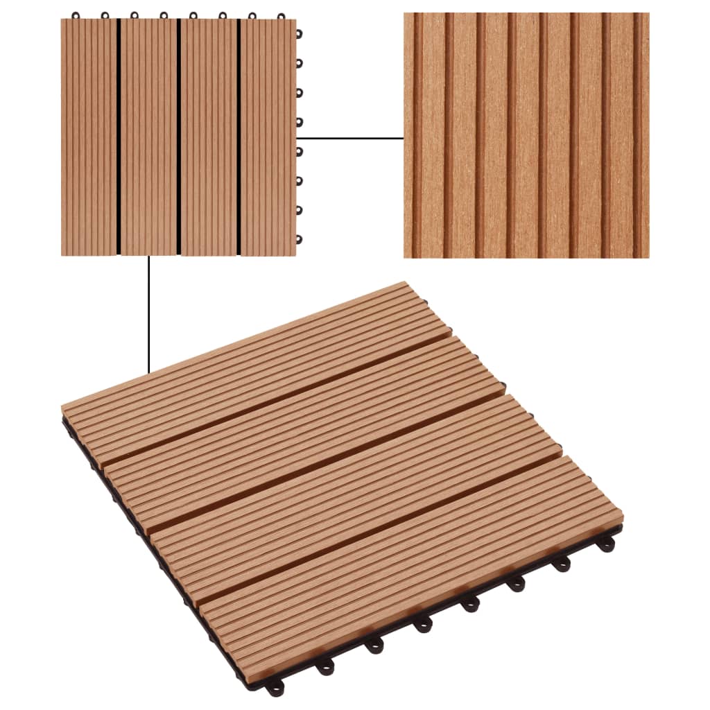 Piastrelle per Decking 22 pz 30x30cm 2mq in WPC Colore Teak