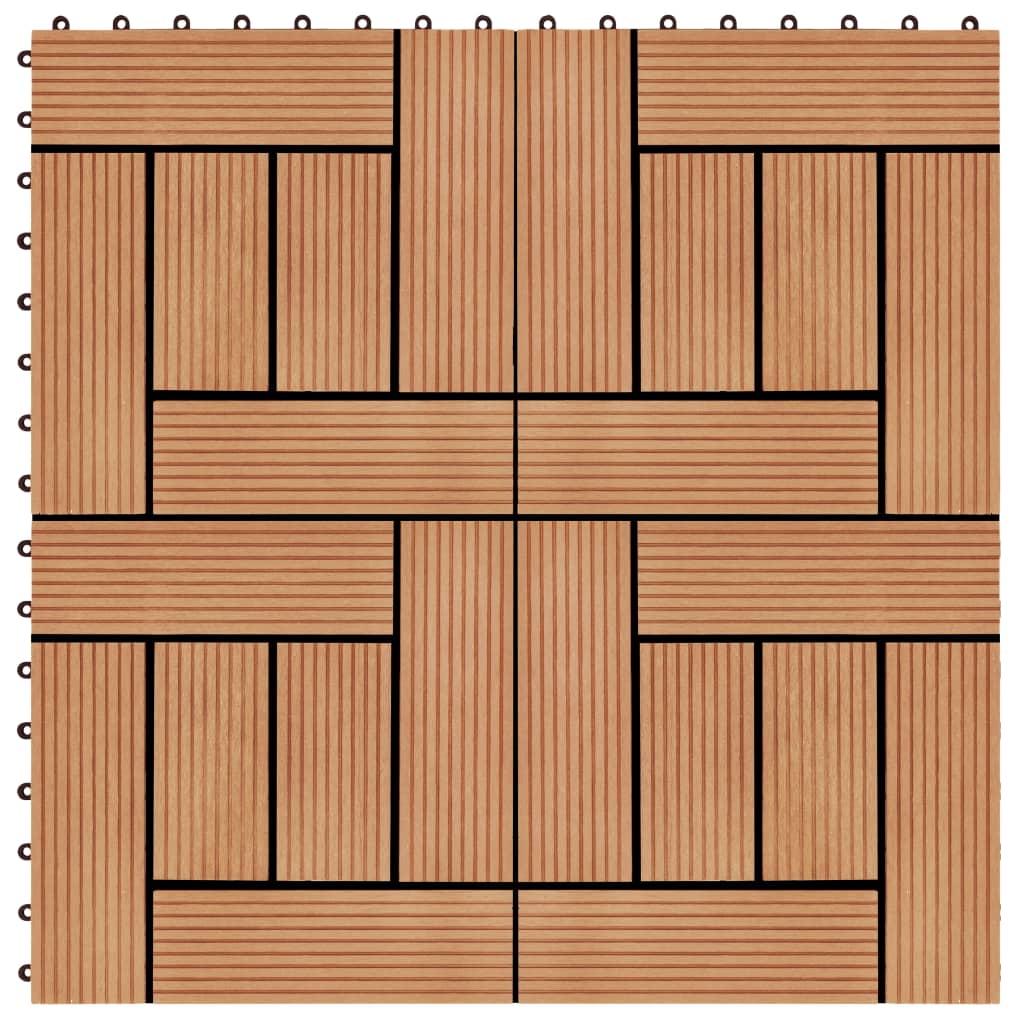 Piastrelle per Decking 22 pz 30x30cm 2mq in WPC Colore Teak