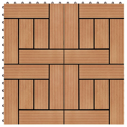Piastrelle per Decking 22 pz 30x30cm 2mq in WPC Colore Teak