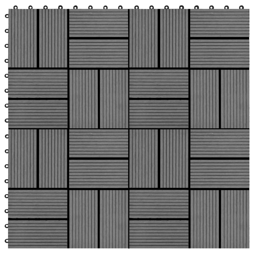 Piastrelle per Decking 22 pz 30x30cm 2mq in WPC Grigio