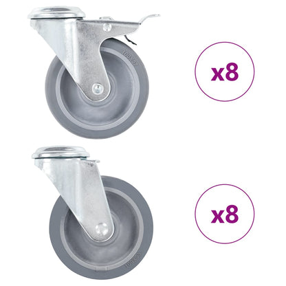Ruote Girevoli con Foro per Bullone 16 pz 100 mm