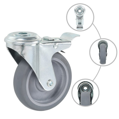 Ruote Girevoli con Foro per Bullone 32 pz 100 mm