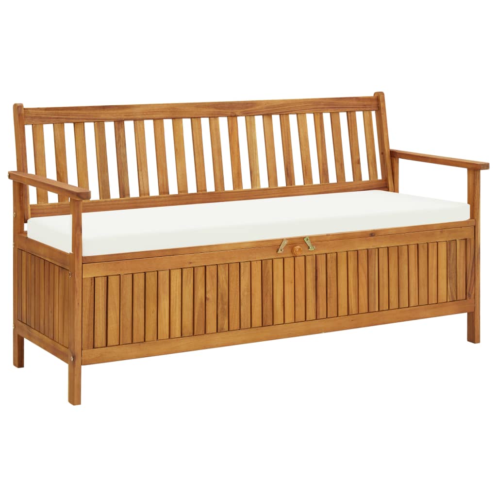 Cassapanca con Cuscini 148 cm Legno Massello d'Acacia