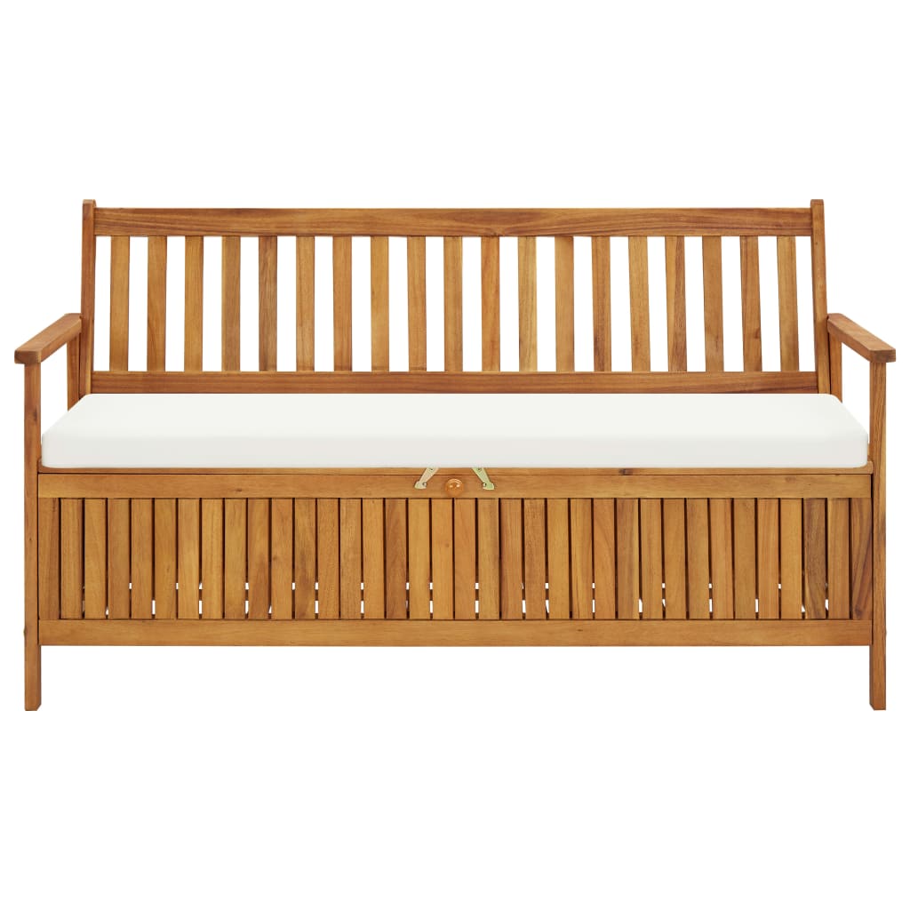 Cassapanca con Cuscini 148 cm Legno Massello d'Acacia