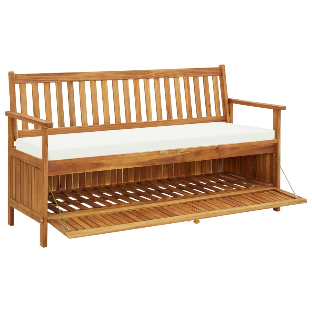 Cassapanca con Cuscini 148 cm Legno Massello d'Acacia