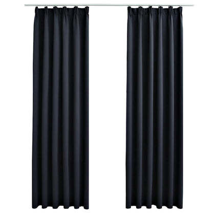 Tende Oscuranti con Ganci 2 pz Antracite 140x175 cm