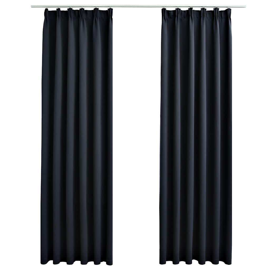 Tende Oscuranti con Ganci 2 pz Antracite 140x245 cm
