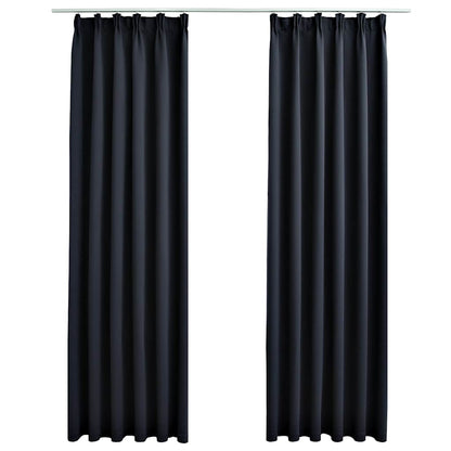 Tende Oscuranti con Ganci 2 pz Antracite 140x245 cm